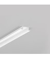 2m aluprofil BEGTIN12 J/S - Hvid lakeret, indbygget, LED skinne