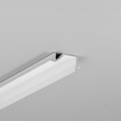 LED strip 2m aluprofil DIAGONAL10 C - Hvid lakeret, indbygget, LED skinne