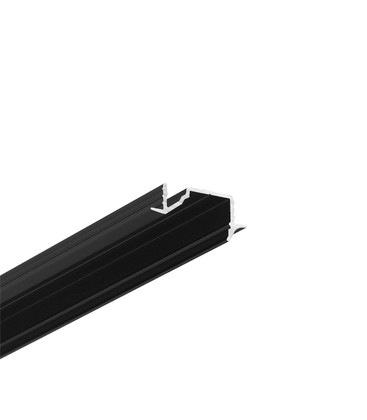 2m aluprofil DIAGONAL10 C - Sort anodiseret, indbygget, LED skinne