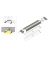 2m aluprofil DIAGONAL10 C - Anodiseret, indbygget, LED skinne