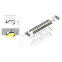 2m aluprofil DIAGONAL10 C - Sort anodiseret, indbygget, LED skinne