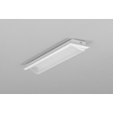 2m aluprofil DIAGONAL10 C - Hvid lakeret, indbygget, LED skinne