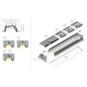 1m aluprofil DIAGONAL14 F/TY - Anodiseret, indbygget, LED skinne