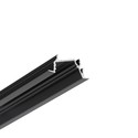 1m aluprofil DIAGONAL14 F/TY - Sort anodiseret, indbygget, LED skinne
