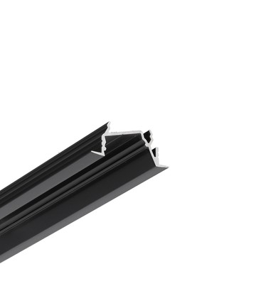 2m aluprofil DIAGONAL14 F/TY - Sort anodiseret, indbygget, LED skinne 2m aluprofil DIAGONAL14 F/TY - Sort anodiseret, indbygget, LED skinne
