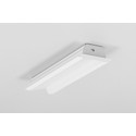 1m aluprofil DIAGONAL14 F/TY - Hvid lakeret, indbygget, LED skinne