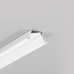LED strip 2m aluprofil DIAGONAL14 F/TY - Hvid lakeret, indbygget, LED skinne