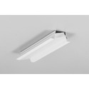 2m aluprofil DIAGONAL14 F/TY - Hvid lakeret, indbygget, LED skinne