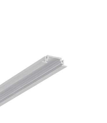 2m aluprofil GROOVE10 BC/UX - Ubehandlet aluminium, indbygget, LED skinne