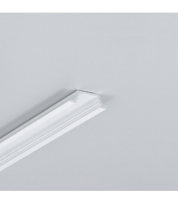 2m aluprofil GROOVE10.V2 A1C/U - Hvid lakeret, indbygget, LED skinne