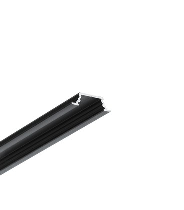 2m aluprofil GROOVE10.V2 A1C/U - Sort anodiseret, indbygget, LED skinne