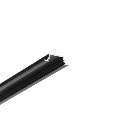 2m aluprofil GROOVE10.V2 A1C/U - Sort anodiseret, indbygget, LED skinne