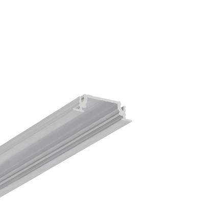 1m aluprofil GROOVE14 EE7F/TY - Ubehandlet aluminium, indbygget, LED skinne