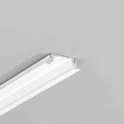 Alu / PVC profiler 1m aluprofil GROOVE14 EE7F/TY - Hvid lakeret, indbygget, LED skinne