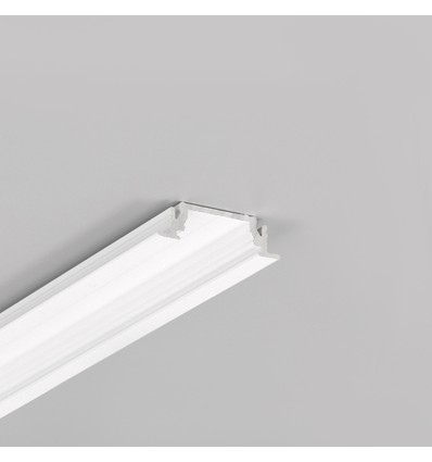1m aluprofil GROOVE14 EE7F/TY - Hvid lakeret, indbygget, LED skinne