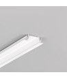 1m aluprofil GROOVE14 EE7F/TY - Hvid lakeret, indbygget, LED skinne