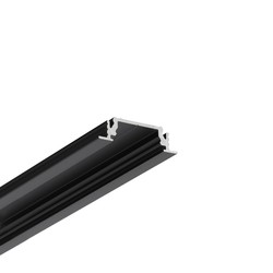 LED strip 2m aluprofil GROOVE14 EE7F/TY - Sort anodiseret, indbygget, LED skinne