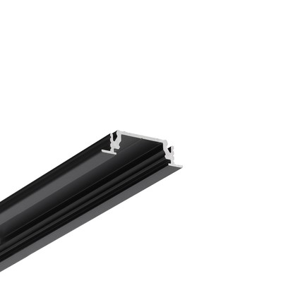 2m aluprofil GROOVE14 EE7F/TY - Sort anodiseret, indbygget, LED skinne