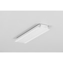 2m aluprofil GROOVE14 EE7F/TY - Hvid lakeret, indbygget, LED skinne