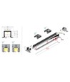 2m aluprofil SMART-IN10 AC2/Z - Hvid lakeret, indbygget, LED skinne