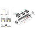 1m aluprofil SMART-IN16 BC3/U4 - Anodiseret, indbygget, LED skinne