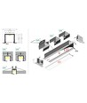 2m aluprofil SMART-IN16 BC3/U4 - Hvid lakeret, indbygget, LED skinne
