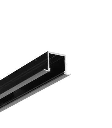 2m aluprofil SMART-IN16 BC3/U4 - Sort lakeret, indbygget, LED skinne