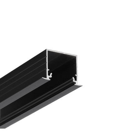 1m aluprofil LINEA-IN20 EE7F/U7 - Sort anodiseret, indbygget, LED skinne