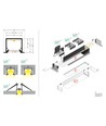 1m aluprofil LINEA-IN20 EE7F/U7 - Sort anodiseret, indbygget, LED skinne