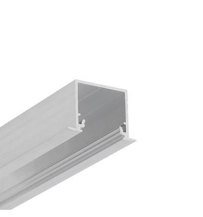 2m aluprofil LINEA-IN20 EE7F/U7 - Ubehandlet aluminium, indbygget, LED skinne