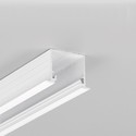 2m aluprofil LINEA-IN20 EE7F/U7 - Hvid lakeret, indbygget, LED skinne