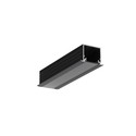 2m aluprofil LINEA-IN20 EE7F/U7 - Sort anodiseret, indbygget, LED skinne
