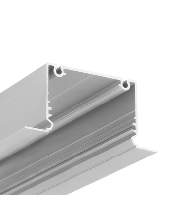 1m aluprofil PHIL RECESSED C10 - Anodiseret, indbygget, LED skinne