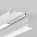 2m aluprofil PHIL RECESSED C10 - Hvid lakeret, indbygget, LED skinne