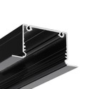 2m aluprofil PHIL RECESSED C10 - Sort lakeret, indbygget, LED skinne