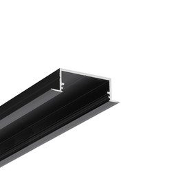 Alu / PVC profiler 1m aluprofil VARIO30-06 ACDE-9/U9 - Sort anodiseret, indbygget, LED skinne