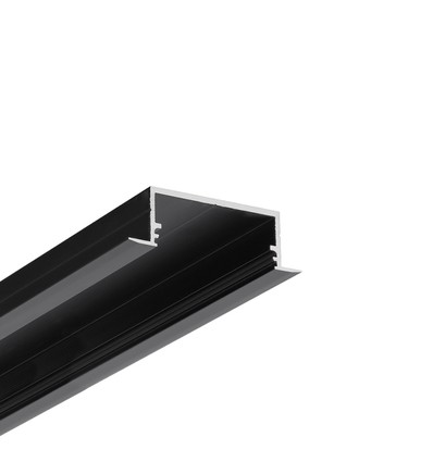 1m aluprofil VARIO30-06 ACDE-9/U9 - Sort anodiseret, indbygget, LED skinne