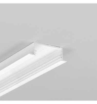 2m aluprofil VARIO30-06 ACDE-9/U9 - Hvid lakeret, indbygget, LED skinne