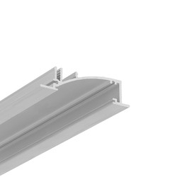 LED strip 1m aluprofil FLAT8 H/UX - Ubehandlet aluminium, indbygget, LED skinne