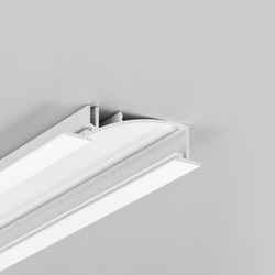 LED strip 1m aluprofil FLAT8 H/UX - Hvid, indbygget, LED skinne