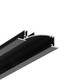 2m aluprofil FLAT8 H/UX - Sort anodiseret, indbygget, LED skinne