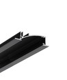 2m aluprofil FLAT8 H/UX - Sort anodiseret, indbygget, LED skinne