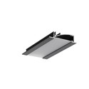 2m aluprofil FLAT8 H/UX - Sort anodiseret, indbygget, LED skinne