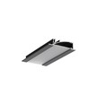 2m aluprofil FLAT8 H/UX - Sort anodiseret, indbygget, LED skinne