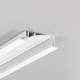 2m aluprofil FLAT8 H/UX - Hvid lakeret, indbygget, LED skinne