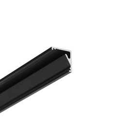 LED strip 2m aluprofil CABI12 E - Sort anodiseret, hjørne, LED skinne
