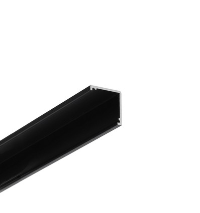 1m aluprofil CABI12 DUO E - Sort anodiseret, hjørne, LED skinne
