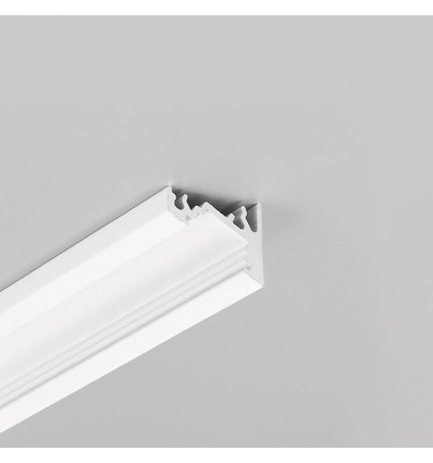 1m aluprofil CORNER10 BC/UX - Hvid lakeret, hjørne, LED skinne