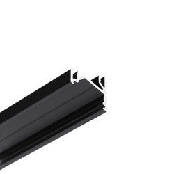 LED strip 1m aluprofil CORNER12.V2 EF/U - Sort anodiseret, hjørne, LED skinne