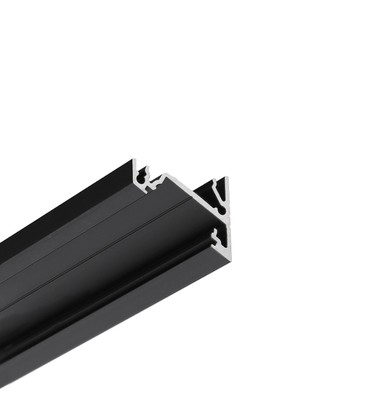 1m aluprofil CORNER14 EE7F/TY - Sort anodiseret, hjørne, LED skinne
